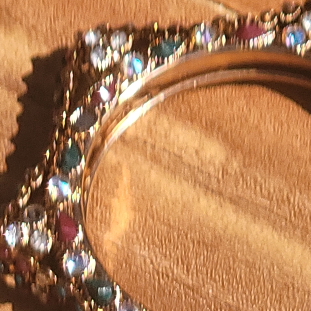 2 High Quality Synthetic Stone Bangle Bracelets 7" - Picture 5 of 7